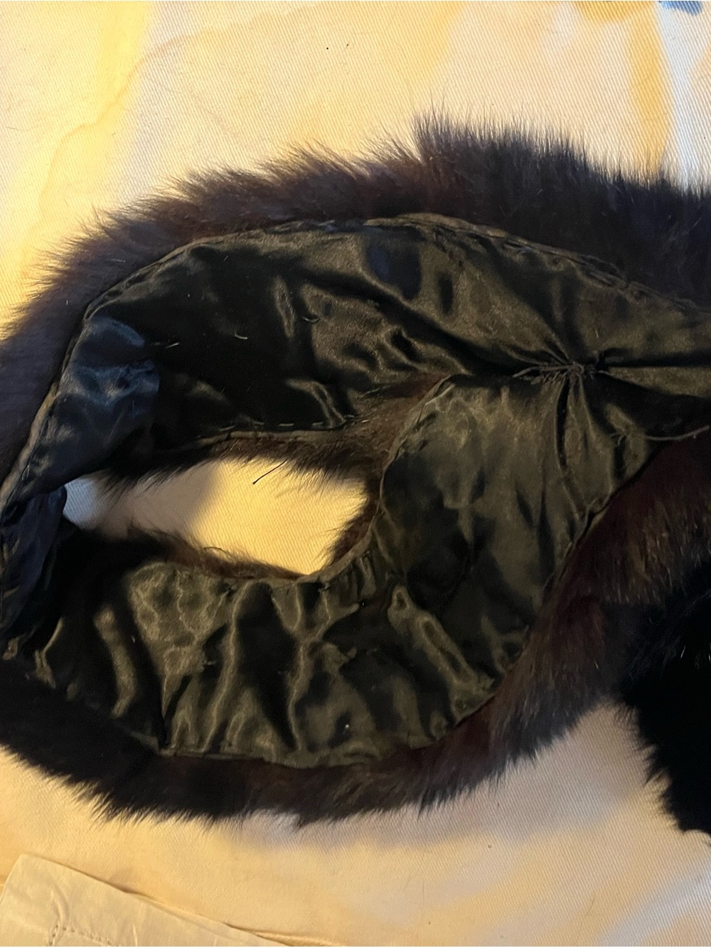 Black Real Skunk Fur Scarf Collar - Women Accessories
